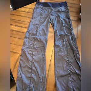 Lucy Womens Get Going Pants Blue Ruched Straight Full Length Pull On medium